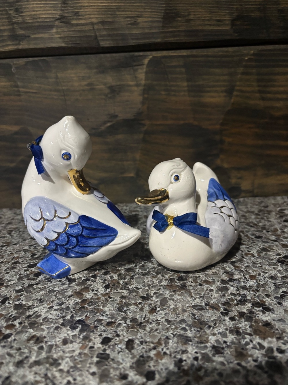 Vintage Ceramic Ducks with gold accent